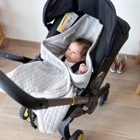 BEMINI Voetenzak - Biside 0-12m - Licht gewatteerd - Mix grey van Bemini — afbeelding 3