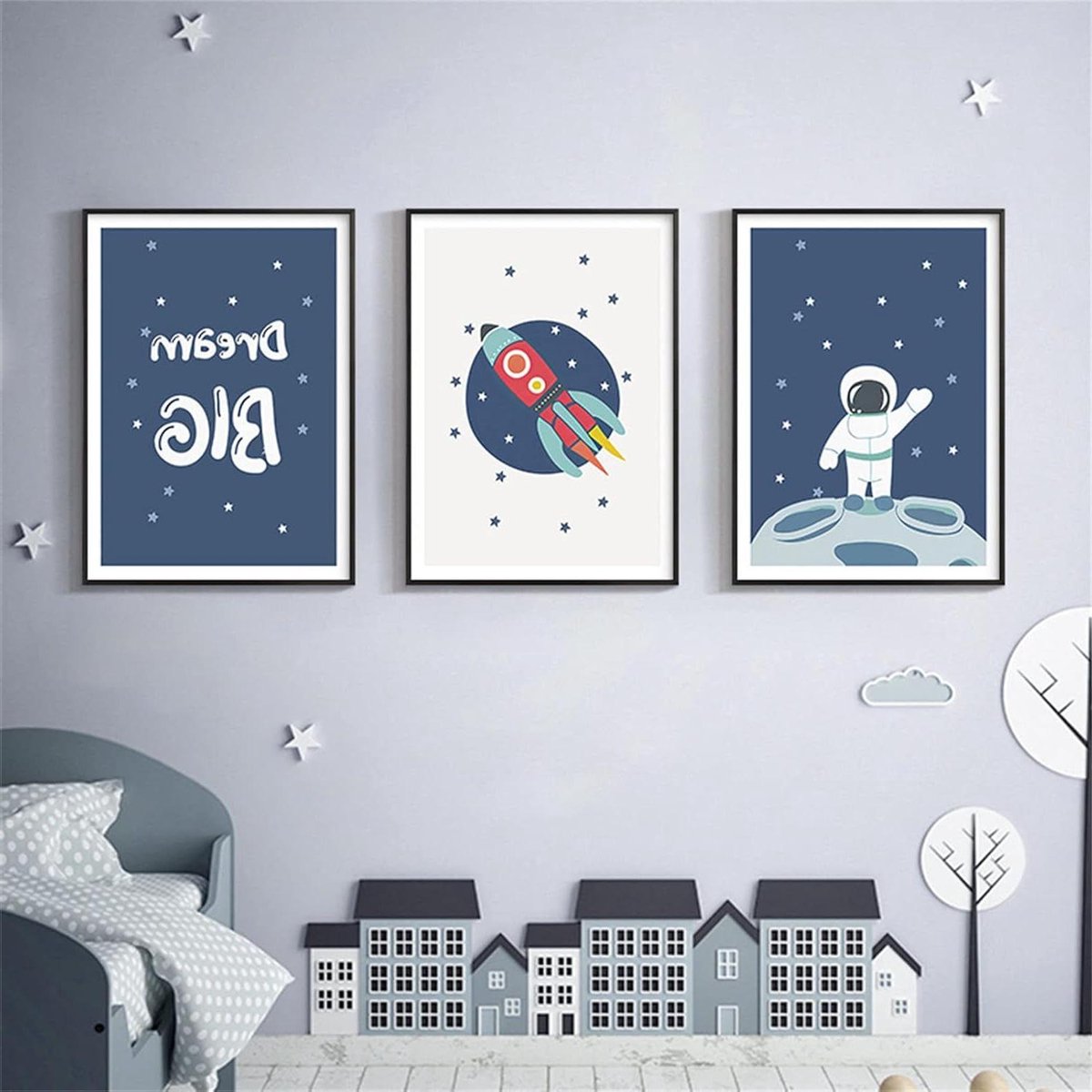 Set-van-3-kinderposters-astronaut-ruimteschip-ruimte-foto's-30-x-40-cm .