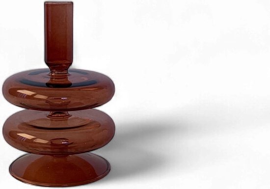 WinQ - Set de bougeoirs en verre rouge avec combinaison Oranje - Chandelier S/4