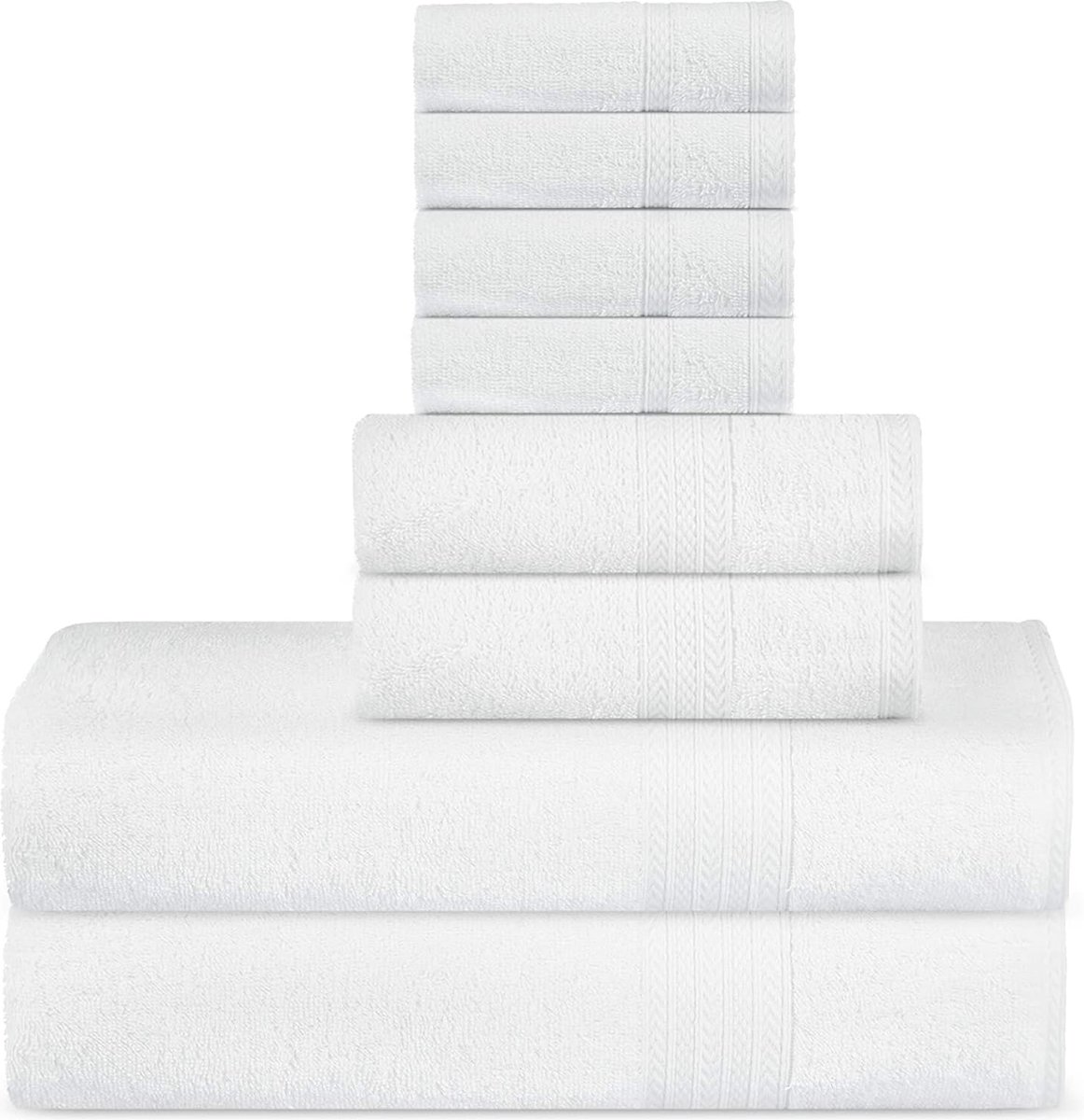 JGS ® 8-delige Luxe Set Handdoeken van Hoogwaardige Katoen voor Badkamercomfort