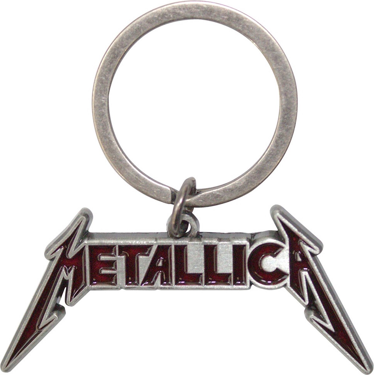 Metallica - Deep Red Logo Sleutelhanger - Zilverkleurig/Rood