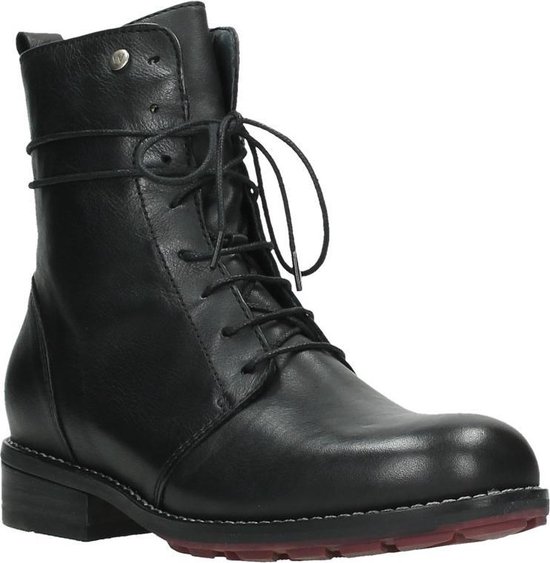Wolky Hoge veterschoenen Murray zwart leer | bol.com