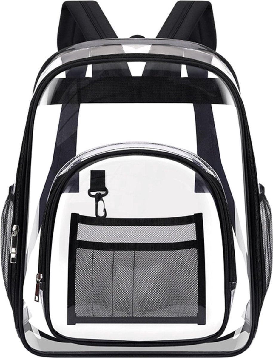 Transparante pvc-schoolrugzak, transparante rugzak, transparante boekentas voor werk en reizen, ideaal voor dagelijks gebruik, school en reizen