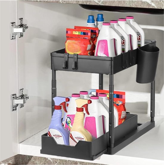 Kitstorack Organizador de Armário Removível, 53 cm de Profundidade, Aço Carbono, Preto Kitstorack Organizador de Armário Removível, 53 cm de Profundidade, Aço Carbono, Preto