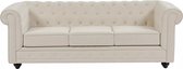 Bol.com Vente-unique 3-zitsbank van beige stof CHESTERFIELD aanbieding