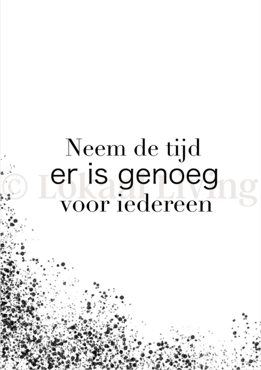 Lokaal Living - a4 poster - neem de tijd - reminder - quote