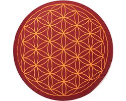 Stunq® Bloem des Levens Meditatie/Yoga Kussen met Borduurwerk 33x15 cm (Verhoogde Zitpositie voor Beginner/Gevorderd) Gevuld met Speltkaf, Hoes en tijk 100% katoen