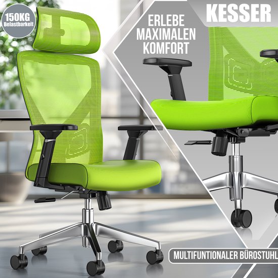 IWMH Leren bureaustoel met hoge rugleuning en lendenkussen, managersstoel met uittrekbare voetensteun en armleuningen, ergonomische bureaustoel met in hoogte verstelbare hoofdsteun (wit IWMH Leren bureaustoel met hoge rugleuning en lendenkussen, managersstoel met uittrekbare voetensteun en armleuningen, ergonomische bureaustoel met in hoogte verstelbare hoofdsteun (wit