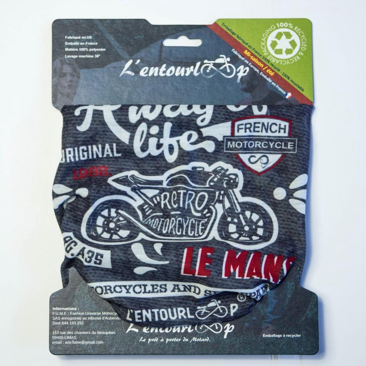 l'entourloop motor race choker blauw 100% polyester
