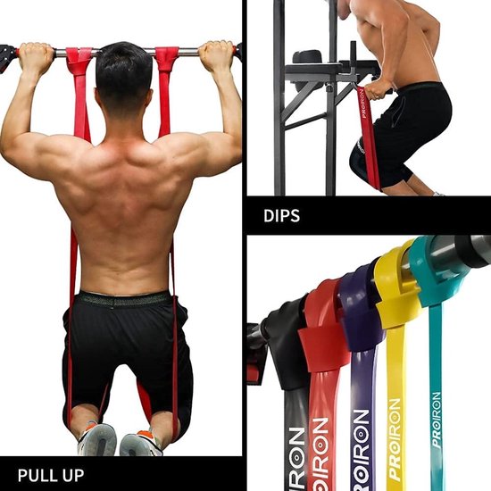 Flintronic Elastische band voor krachttraining, 3 verschillende niveaus, weerstandsband, elastische latex, voor pull-ups, crossfit, dips, pilates, yoga, heren en dames