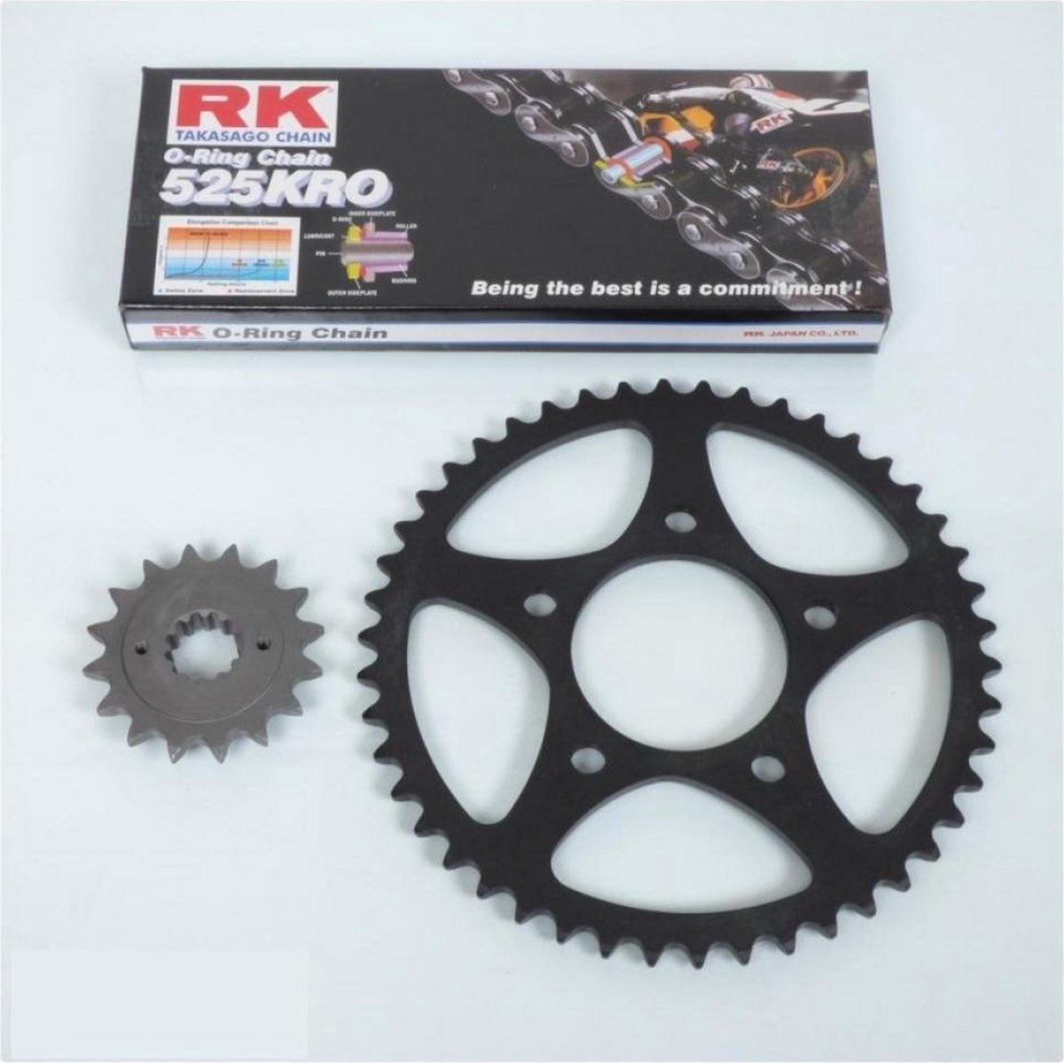 kettingset france uitrusting voor motor honda 750 africa twin 1990 tot 1992 16x46 steek 525 / rd04 nieuw