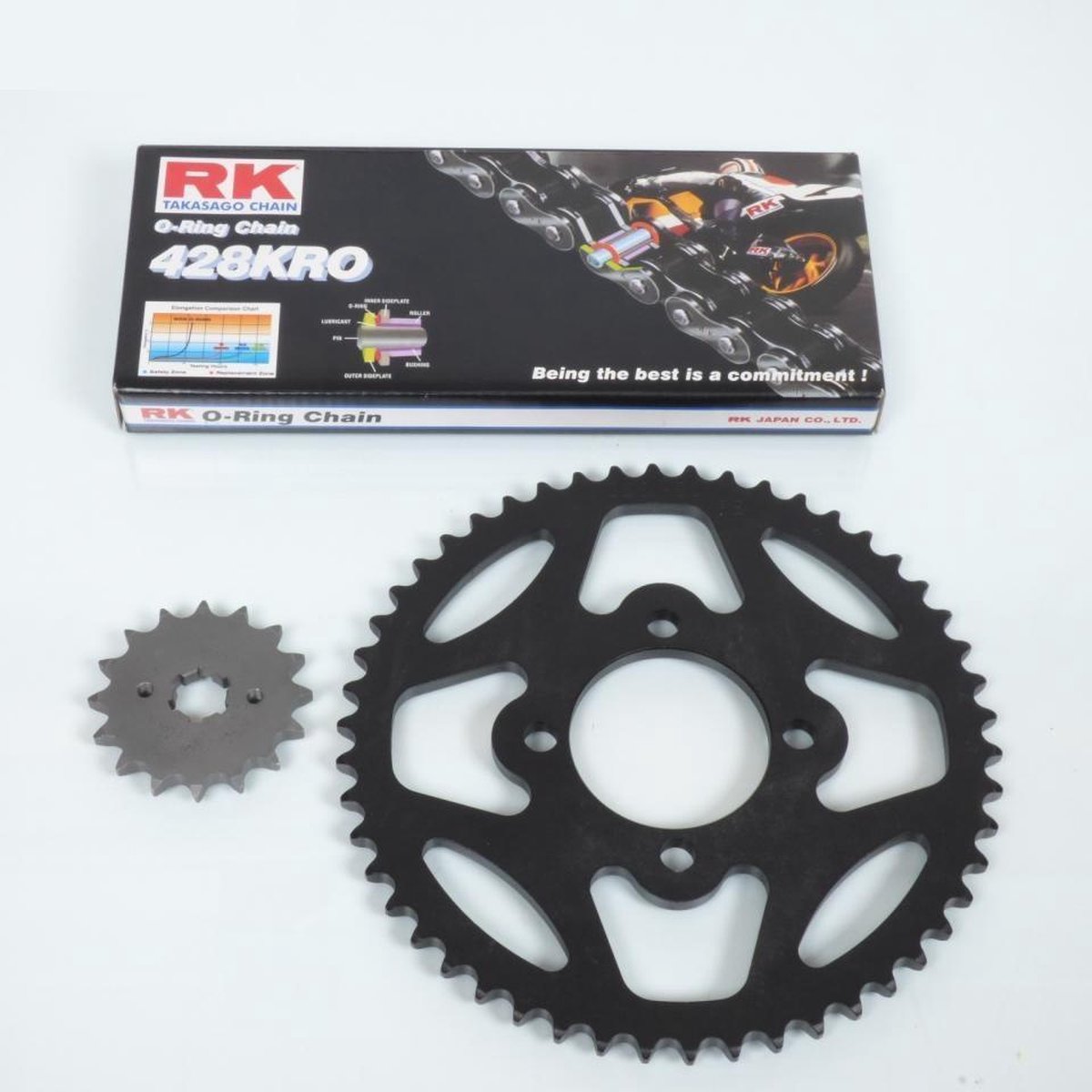 kettingset france uitrusting voor motor yamaha 125 dtlc 1985-1988 16x50 steek 428 Ø62mm nieuw