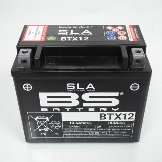 accu sla bs voor quad yamaha 300 yfm grizzly 2012 à 2013 ytx12-bs / 12v 10ah nieuw
