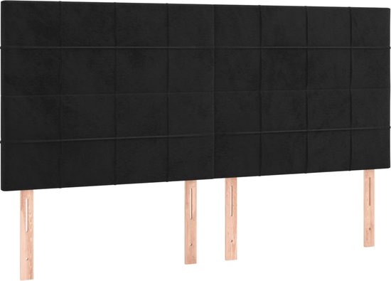 vidaXL-Boxspring-met-matras-fluweel-zwart-160x200-cm