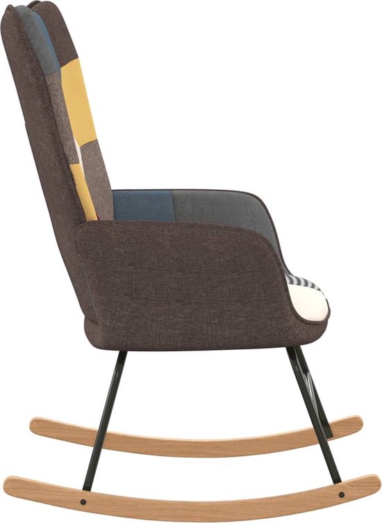 vidaXL Chaise à bascule Patchwork - Fauteuil - 61 x 78 x 98 cm - Multicolore - Chaise à bascule