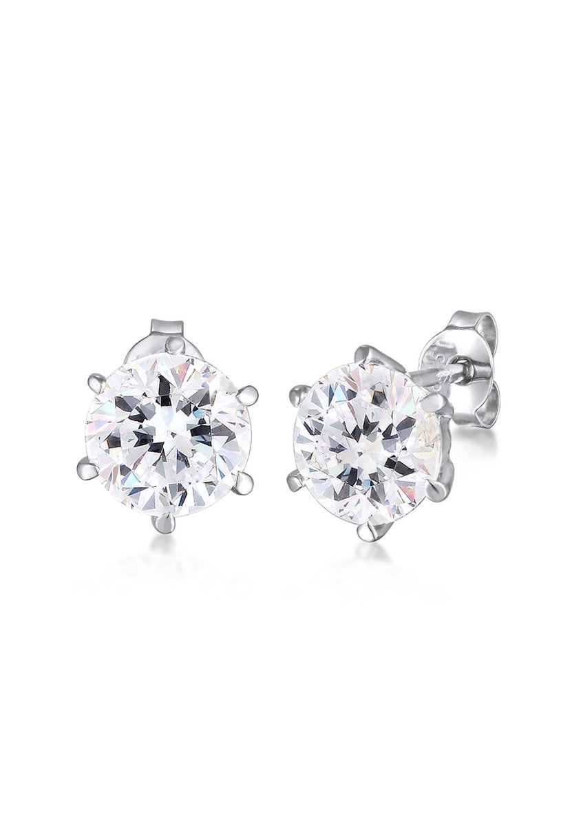 Elli - Oorbellen - Glazen Kristallen Briljant Geslepen Wit 925 Sterling Zilver - Dames