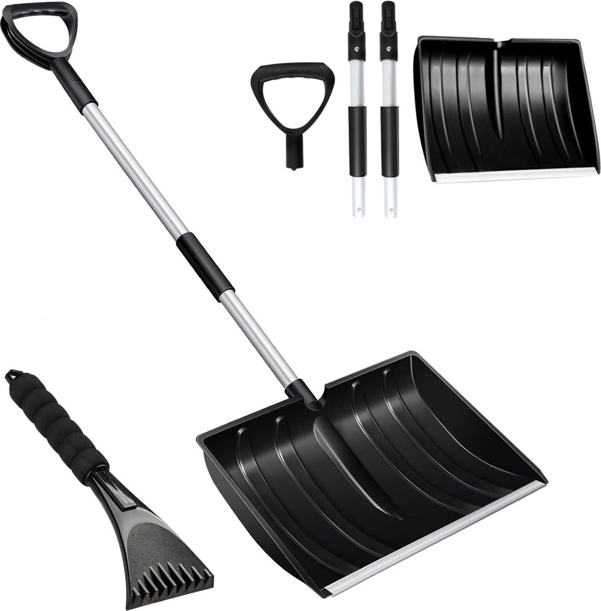 Pelle à Neige 140 Cm - Aluminium Léger, Manche Ergonomique - 410 Mm Large - Dénelage Facile