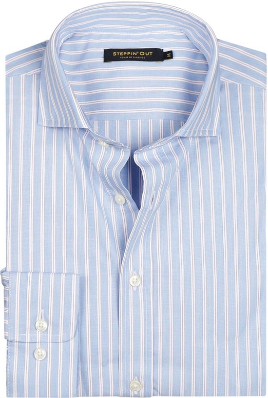 Chemise Steppin' Out à rayures bleu clair et rouge - Taille XXL - Homme