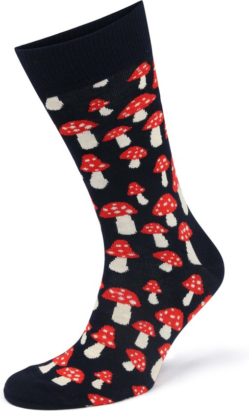 Happy Socks Sokken Mushroom Rood – Maat 41-46 – Heren – Grappige sokken – Halfhoge sokken