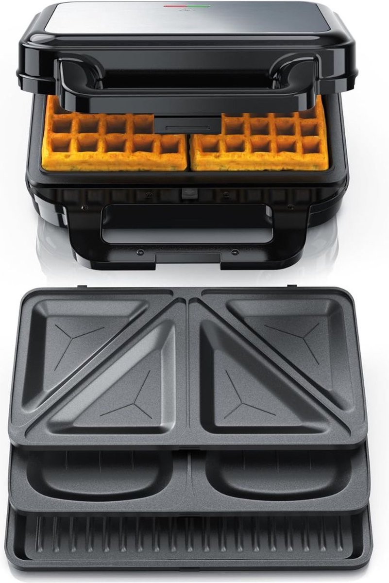 DailySupplies® Wafelijzer met Verwisselbare Platen - Contact Grill - Tosti Apparaat - Zwart