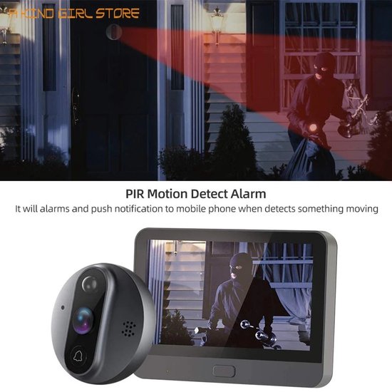 FIBILA Wifi Deurbel Camera - Deurbel - Video Deurbel - Camera Beveiliging - Deurbel Camera Draadloos - In App Besturing - Wifi - Grijs van fibila — afbeelding 5