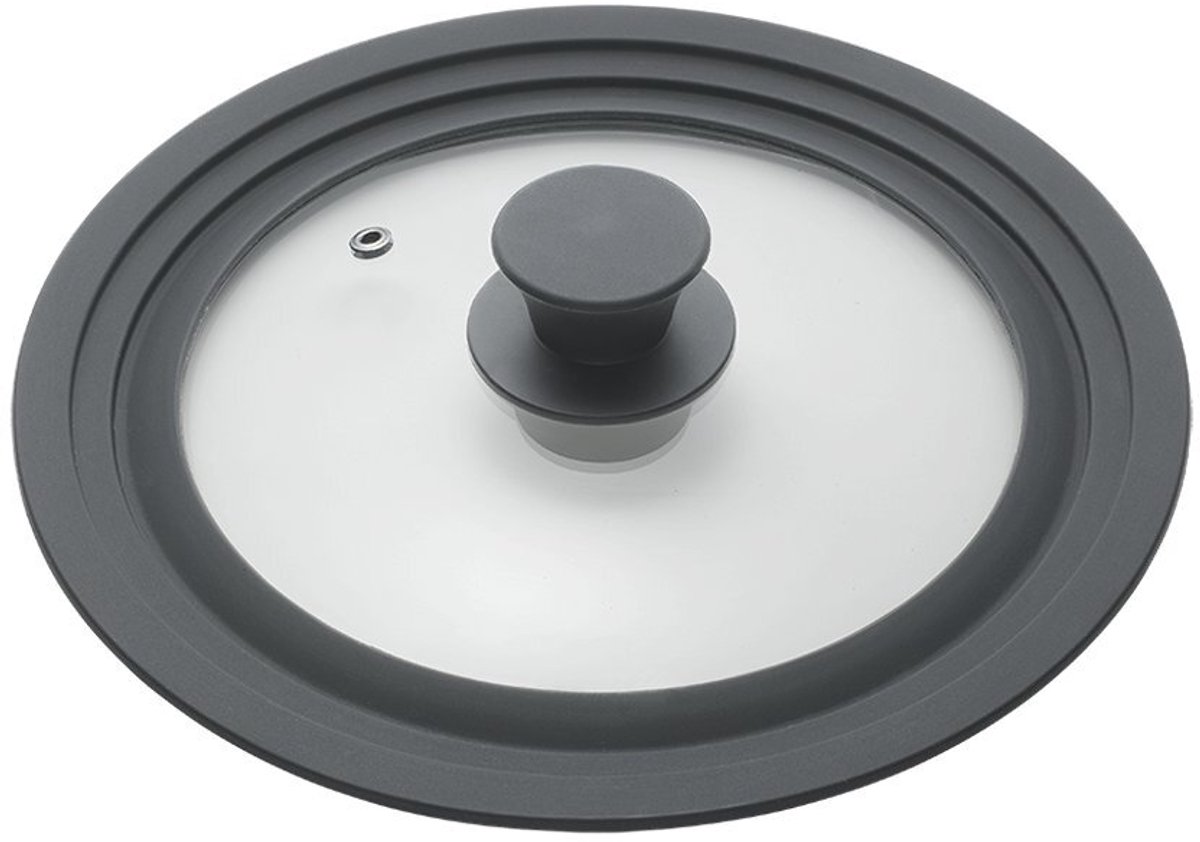 Metaltex - Universele pannendeksel - 20 t/m 24 cm - Glas/siliconen - Inclusief stoomventiel