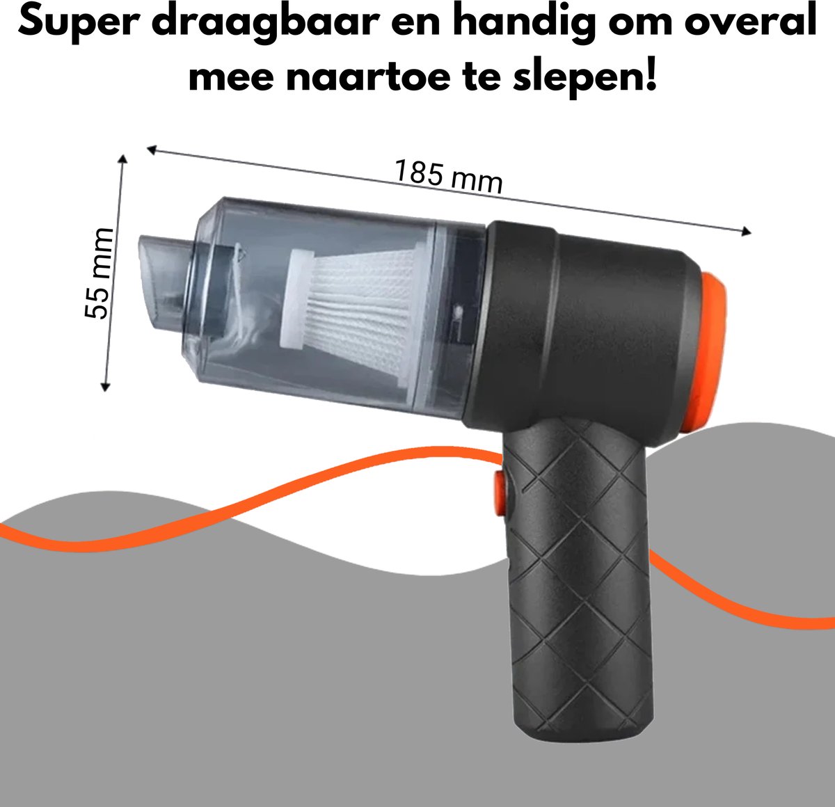 Auto Stofzuiger Draadloos 2.0 - Nat & Droog - Kruimelzuiger - afbeelding 2