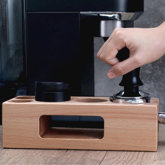 Nizirioo Stolstation, houten tromperstation 51-58 mm, tamperstation, espresso tamperstation voor filterhouder, stamper, koffienivezer, gereedschap Wdt, accessoirestation Nizirioo Stolstation, houten tromperstation 51-58 mm, tamperstation, espresso tamperstation voor filterhouder, stamper, koffienivezer, gereedschap Wdt, accessoirestation