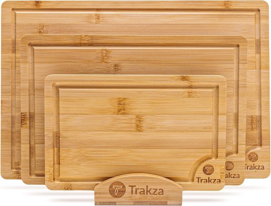 Extra grote biologische bamboe snijplank voor keuken - beste houten snijplanken met sapgroef voor het snijden van vlees, houten slagerblok voor groenten en dienblad voor kaas