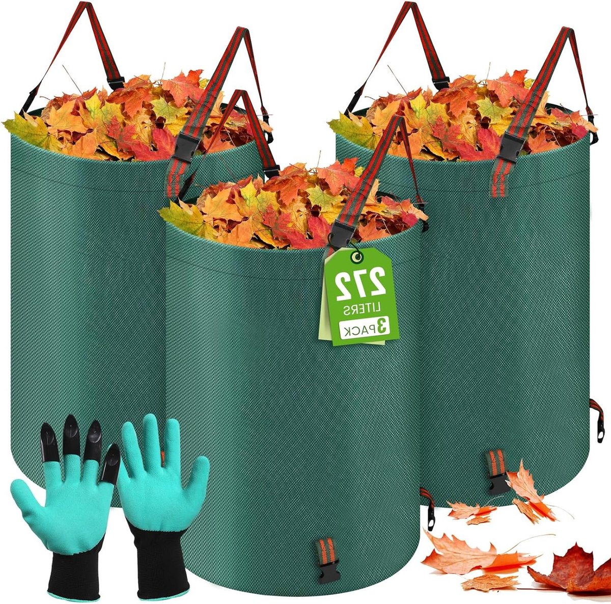 Self-Standing Leaf Bag Set - Large Capacity Garden Waste Bag