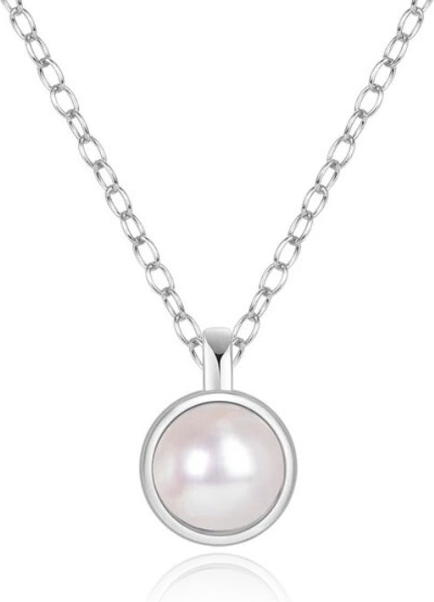Elenza Zilveren Ketting met Parel in 925 Sterling Zilver