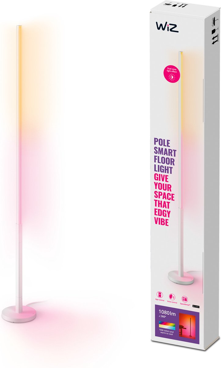 WiZ Vloerlamp Pole - Gekleurd en Wit Licht - Slimme LED Verlichting - Modern Design - Wi-F