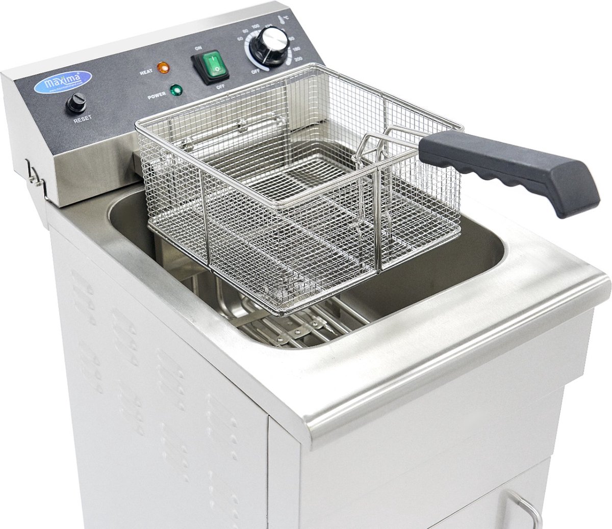 Maxima Frituurpan 16 L 1 Mand met Tapkraan en Opbergruimte 230V