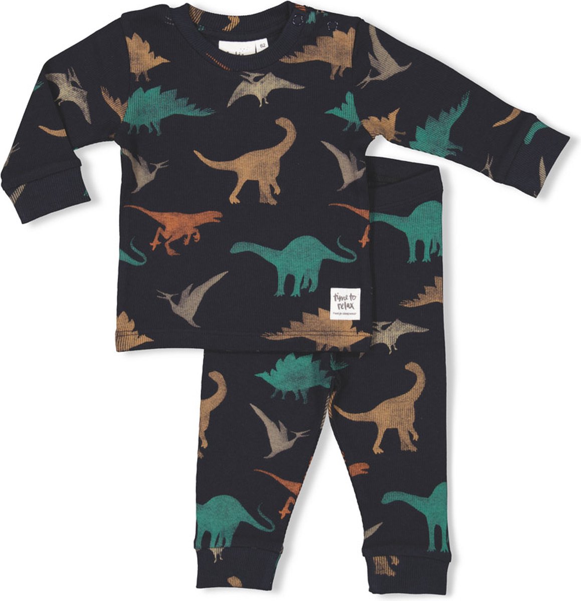 Feetje Pyjama Davy Dino Antraciet - Maat 56