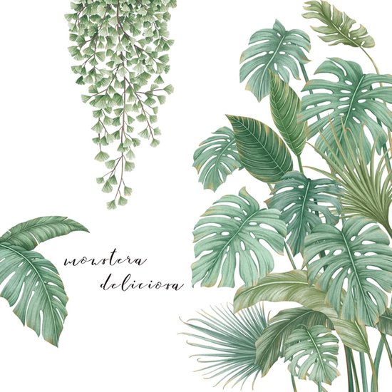Muursticker - Décoration murale - plant - 30*90cm - vert - pour salon chambre - PVC