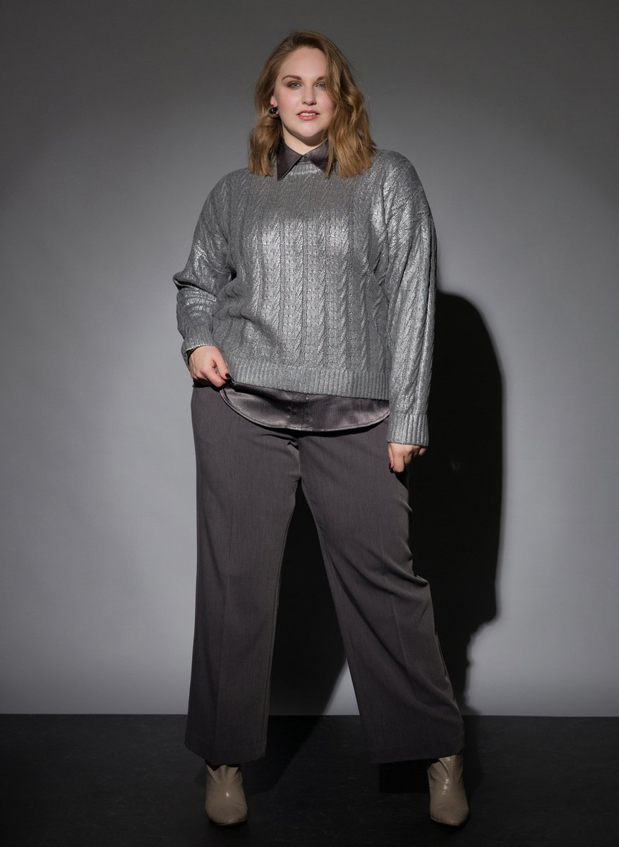 YESTA Taylor Cardigan - Grey/Silver - maat 0(46)