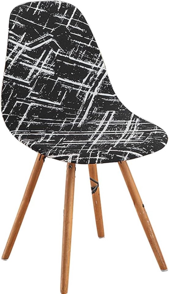 Elastische Scandinavische Eetkamerstoelhoezen - 6 Stuks - Abstract