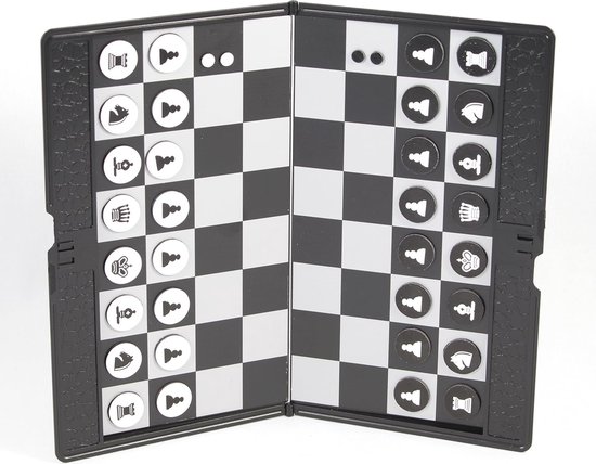 Magnetisch Schaakspel Reisspel - Compact Zwart Wit van Abiura — afbeelding 2