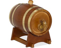 mini whiskey vat - 1,25 liter - met kraantje - houten vaatje - donkerbruin Image