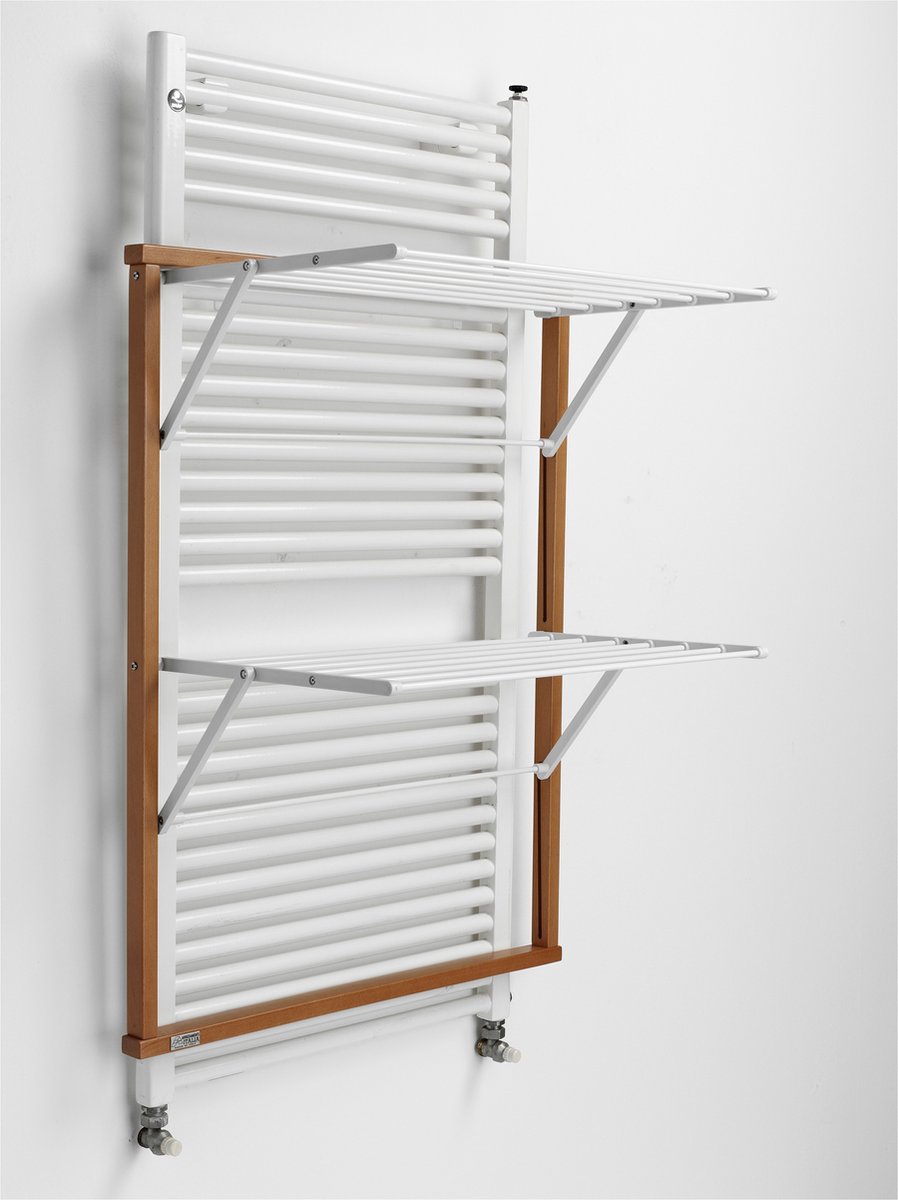 Arredamenti Italia ARREDAMENTIITALIA Arredamenti Italia wasrek voor radiatoren Klaus, hout - inklapbaar - 15 mt lijn - kleur: bruin - - ARIT - Il cuore del legno