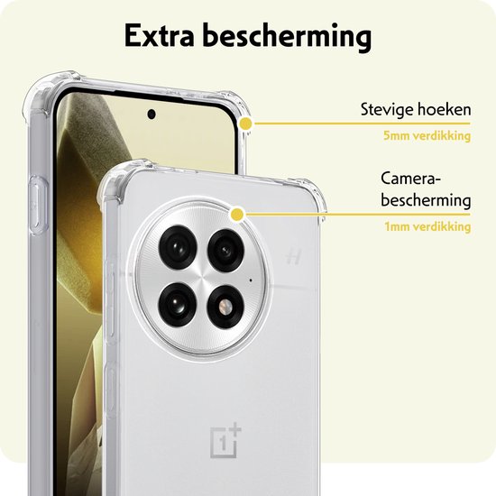 Coque pour OnePlus 13 Coque Antichoc Siliconen avec Film de Protection d'écran - Coque pour OnePlus 13 Coque Siliconen - Transparent