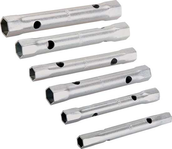 Silverline Metrische Pijpsleutelset (8-19mm) - 6-delig - Incl. wringstaaf