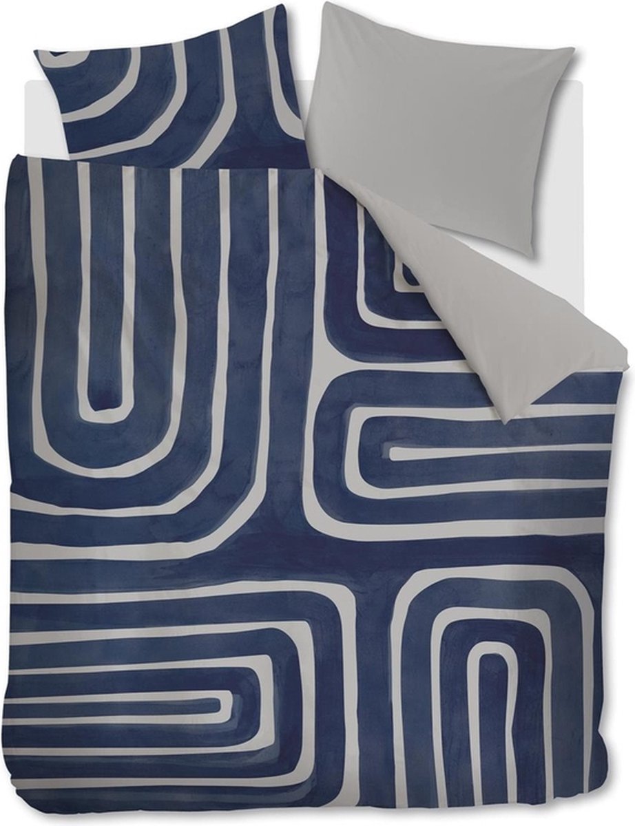 Vtwonen Tribe dekbedovertrek - Tweepersoons - 200x200/220 - Indigo