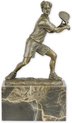 Sculpture de Tennis - Sculpture en bronze - Joueur de Tennis - Sculpture d’art - Sport de tennis - Bronze sur marbre - Décoration intérieure - 14x7x24