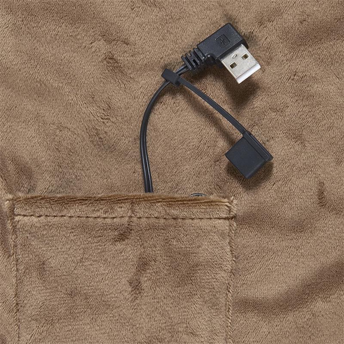 Verwarmd Stoelkleed voor Stoel met 3 Warmtestanden – Draadloos Infrarood Warmtedeken 38 x 83 cm – Bruin (inclusief powerbank) – foto 5