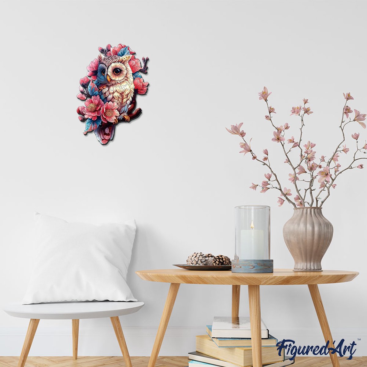 Houten Puzzel volwassenen - Hertje en Bloemen - Figured'Art