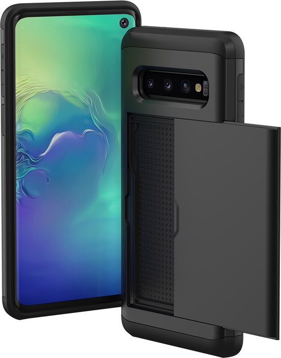 imoshion Hoesje met Pasjeshouder - Geschikt voor Samsung Galaxy S10 - Backcover met pasjeshouder - Zwart