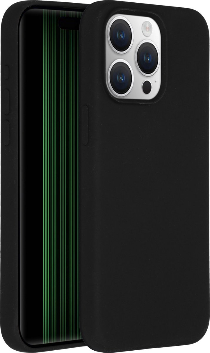 iPhone 15 Pro Max Hoesje Siliconen - Accezz Liquid Silicone Backcover - Zwart