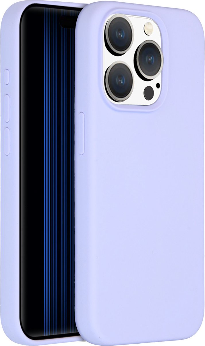 Accezz Hoesje Geschikt voor iPhone 15 Pro Hoesje Siliconen - Accezz Liquid Silicone Backcover - Paars