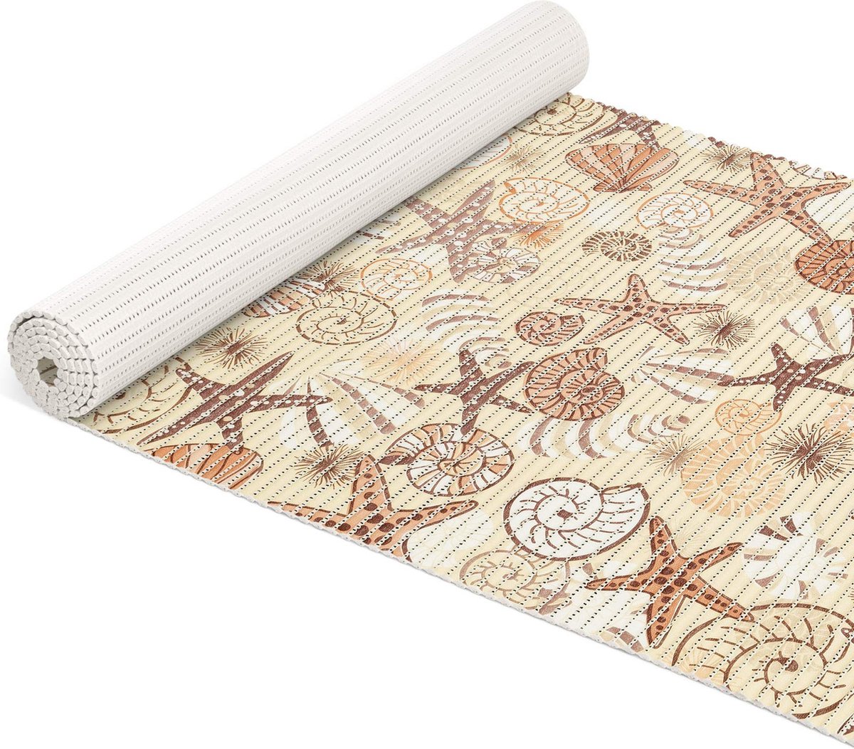 La'Moussawi ® Extra Zachte Antislip Badmat voor Binnen en Buiten, Schelpontwerp, Beige, 200 x 65 cm